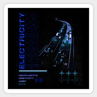 Highway Blue Neon Sticker